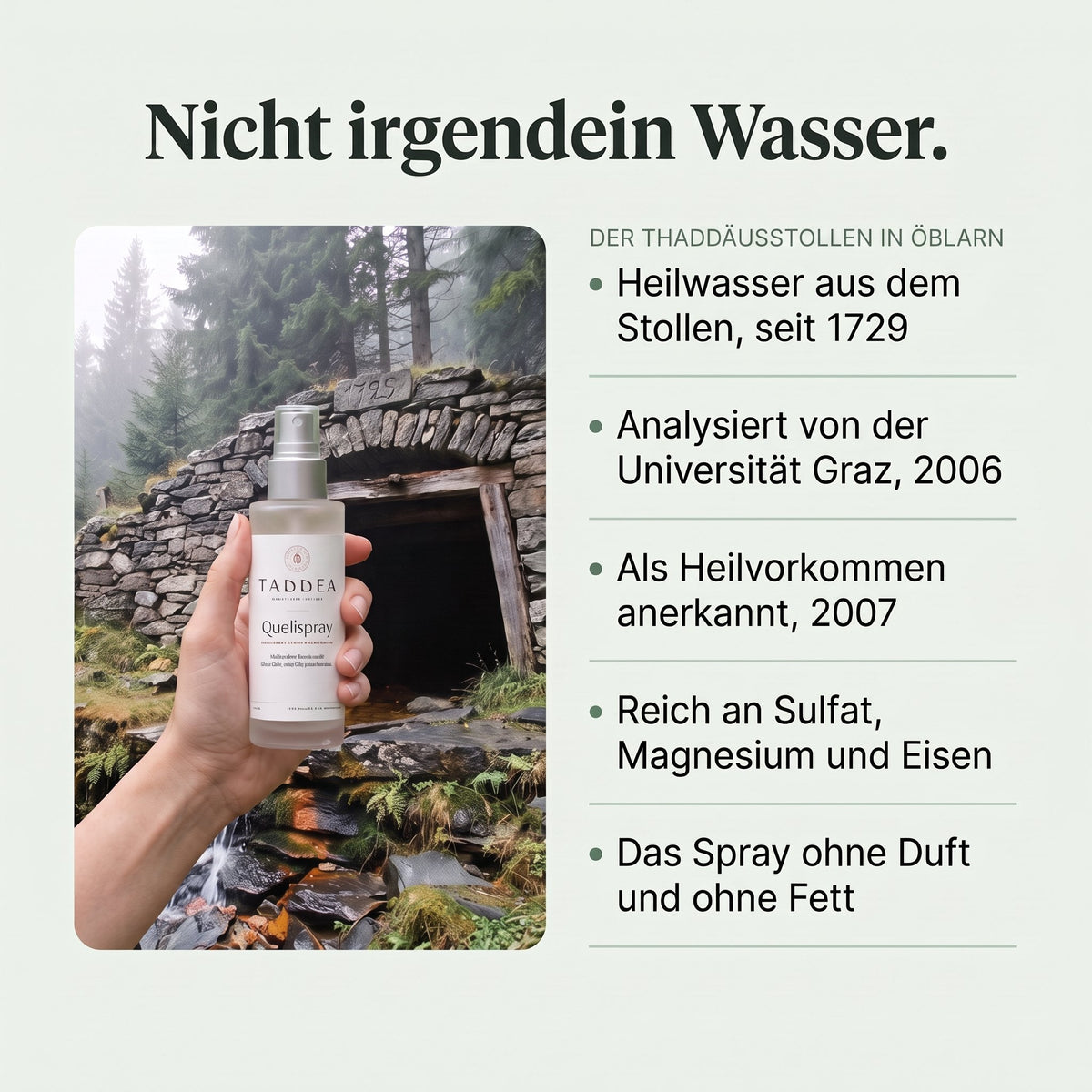 Nicht irgendein Wasser: Heilwasser aus dem Thaddäusstollen, seit 1729